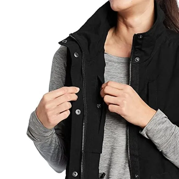 NWT Eddie Bauer Women's Black Lightweight Trekker Vest Size Small