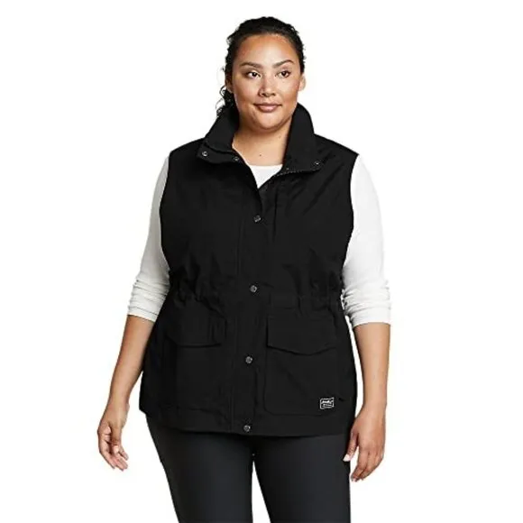 NWT Eddie Bauer Women's Black Lightweight Trekker Vest Size Small