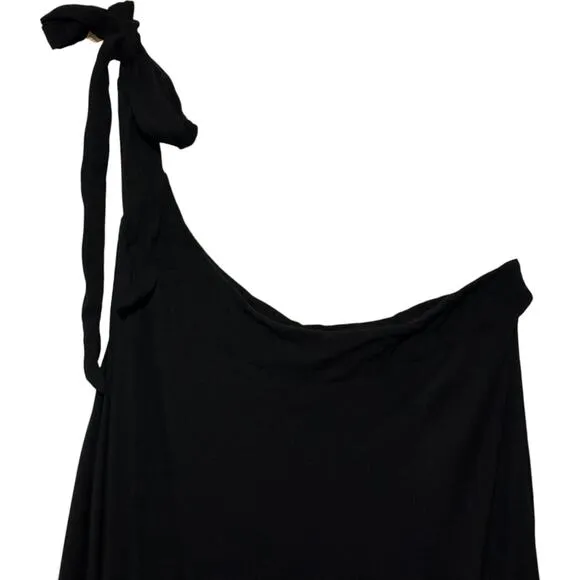 NWT Free People Black Martini Kaftan One Shoulder Maxi Dress (S)