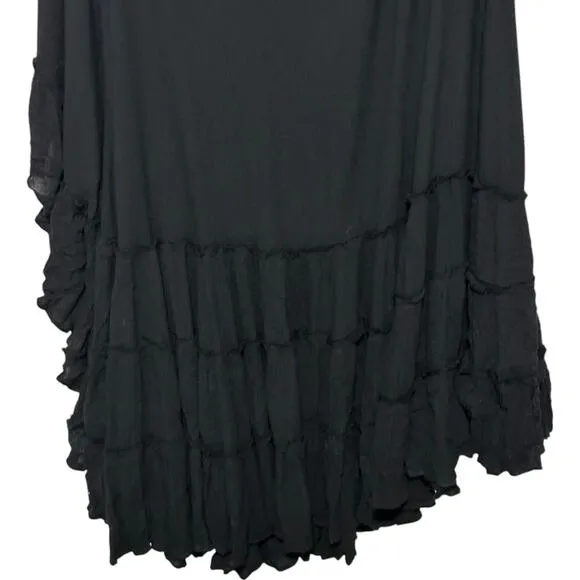 NWT Free People Black Martini Kaftan One Shoulder Maxi Dress (S)