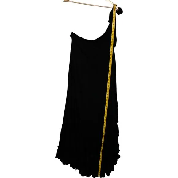 NWT Free People Black Martini Kaftan One Shoulder Maxi Dress (S)