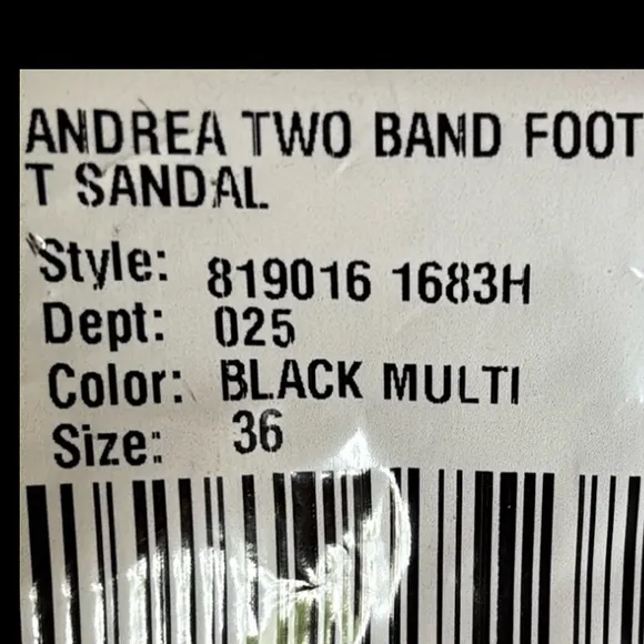 NWT HAFLINGER Black Multi Andrea 2 Band Sandals, Size 6 (36),White Lotus Vibes:)