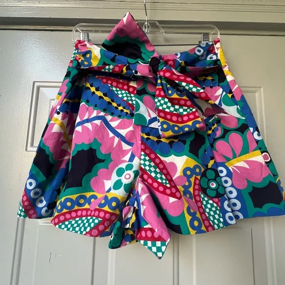 NWT J Crew Tie-Waist Short in Ratti® Kaleidoscope Floral Size 8