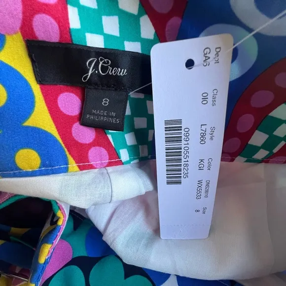 NWT J Crew Tie-Waist Short in Ratti® Kaleidoscope Floral Size 8