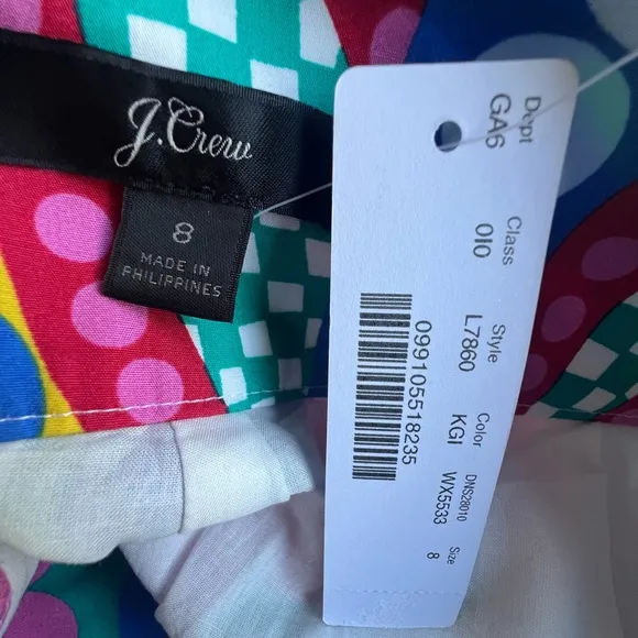 NWT J Crew Tie-Waist Short in Ratti® Kaleidoscope Floral Size 8