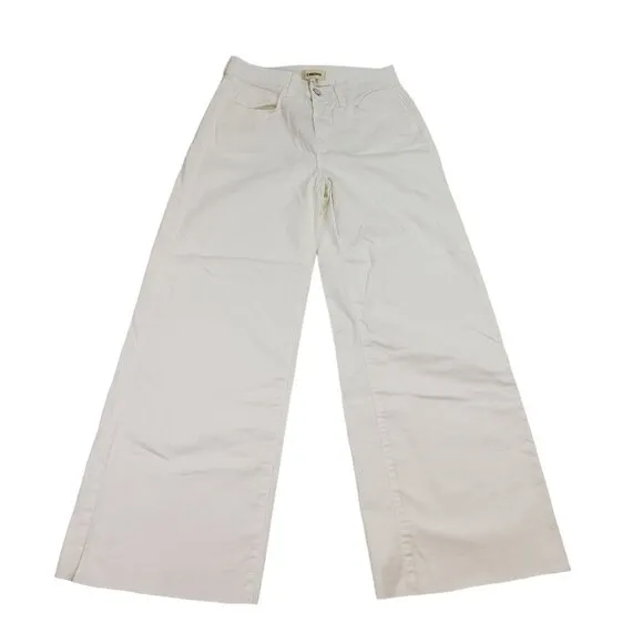 NWT L'Agence High Rise Wide Leg Raw Hem Jeans Size 25
