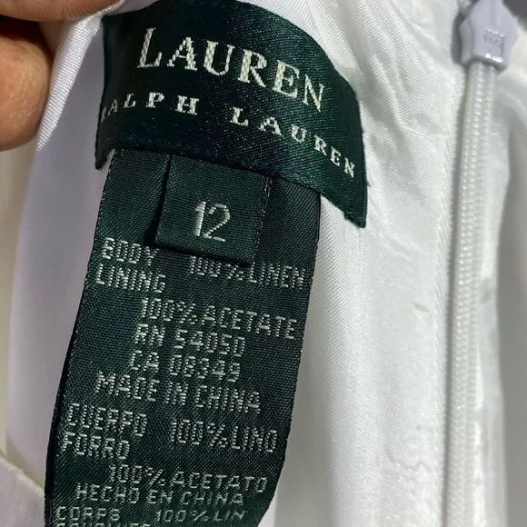 NWT Lauren Ralph Lauren Shelter Island Linen Dress Size 12