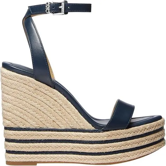 NWT MICHAEL Kors Women's Leighton Wedge Shoes,Navy-Size 10