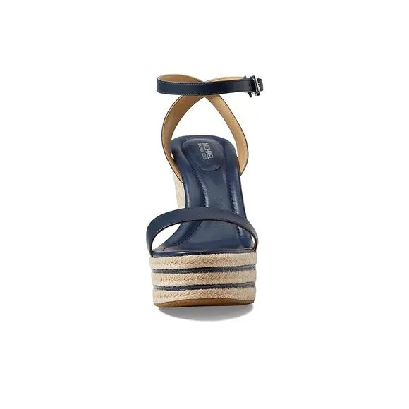 NWT MICHAEL Kors Women's Leighton Wedge Shoes,Navy-Size 10