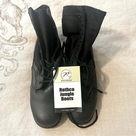 NWT ROTHCO MILITARY-STYLE JUNGLE UNISEX BLACK COMBAT BOOT