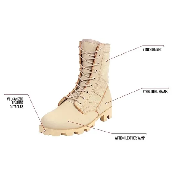 NWT ROTHCO MILITARY-STYLE JUNGLE UNISEX BLACK COMBAT BOOT