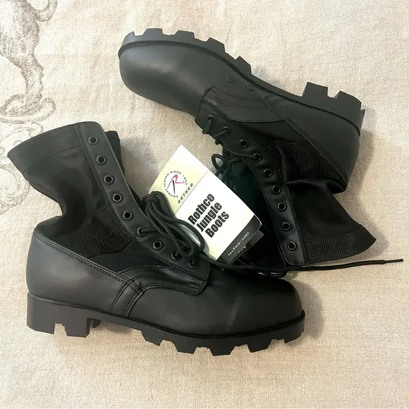 NWT ROTHCO MILITARY-STYLE JUNGLE UNISEX BLACK COMBAT BOOT