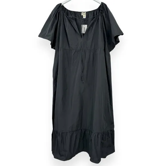 NWT Saint Art Sierra Black Taffeta Loose Fit Lightweight Midi Dress sz L