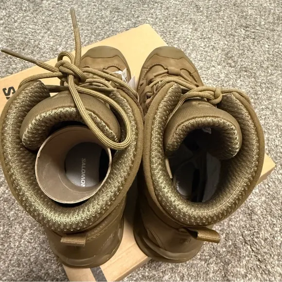 NWT Salomon Mission Quest 4D Gore-Tex Forces 2 Coyote Brown Hiking Boots Women 9