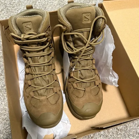 NWT Salomon Mission Quest 4D Gore-Tex Forces 2 Coyote Brown Hiking Boots Women 9