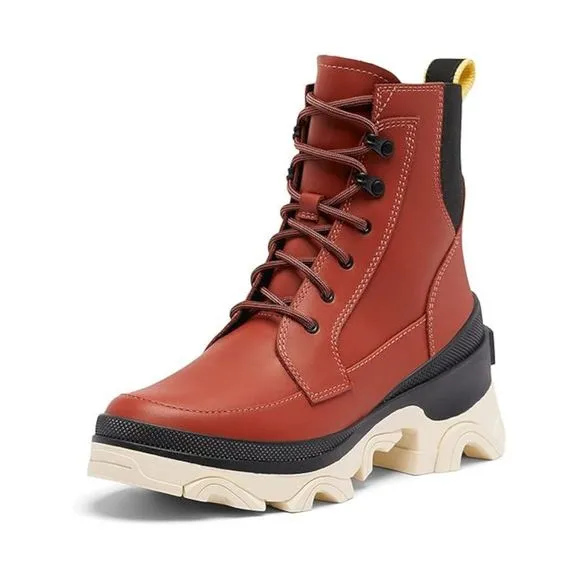 NWT SOREL Womens Red 1-1/2&quot; Platform Pull-Tab Arcg Support Brex Boots Shoes 7.5