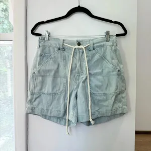 NWT We The Free Second Chances Pull On Shorts Drawstring Blue Free People