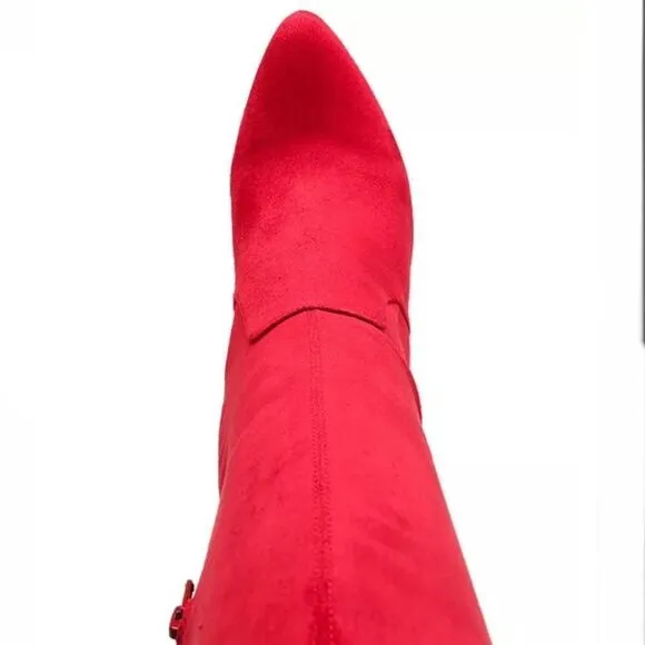 NWT Wild Pair 6 &amp; 10 Bravy Over-The-Knee Stretch Suede Block Heel Boots New Box