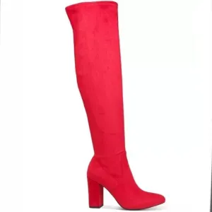NWT Wild Pair 6 &amp; 10 Bravy Over-The-Knee Stretch Suede Block Heel Boots New Box