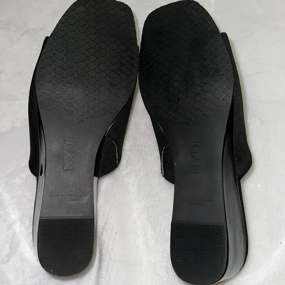 NYDJ Claudine (Claludine)* Black Slip-on Open Toe Patent Wedge Heel Sandal New