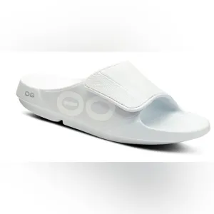 OFOOS unisex OOAHH SPORT FLEX SANDAL WHITE