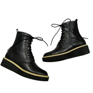 Olivia Miller Lace up Combat Style Platform Boots, Sz 6