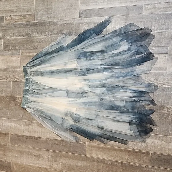Origami tool skirt with denim design