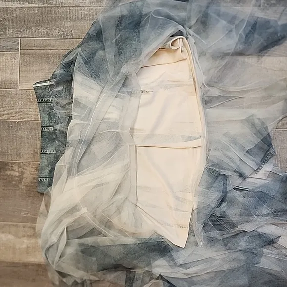 Origami tool skirt with denim design