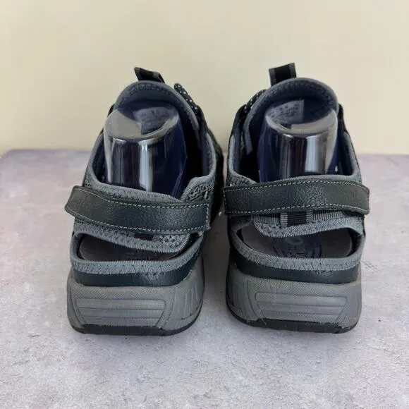 Orthofeet Men's 8.5 X-WIDE 4E Extra Wide Alpine Fisherman Sandals Gray Leather