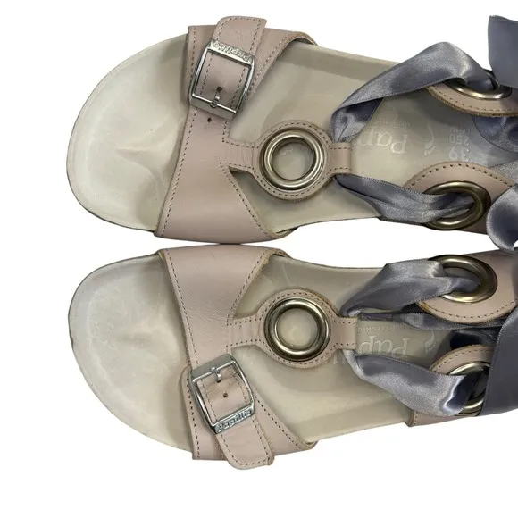 Papillio Birkenstock Women's Emmy Wedge Sandals Cork Platform Ribbon 39