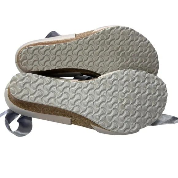 Papillio Birkenstock Women's Emmy Wedge Sandals Cork Platform Ribbon 39