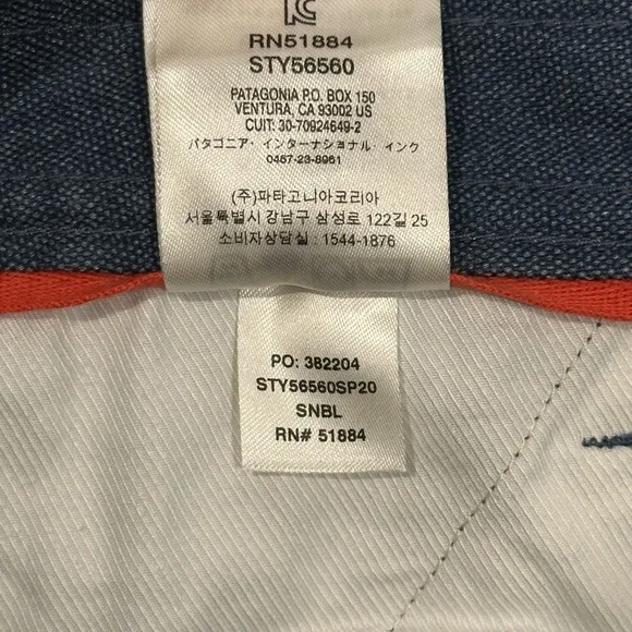 Patagonia All Seasons Hemp Canvas Double Knee Pants in Stone Blue Size 18