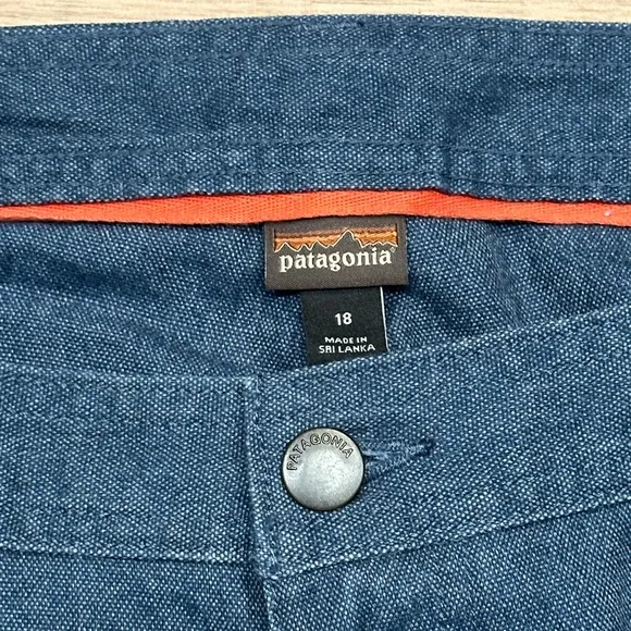 Patagonia All Seasons Hemp Canvas Double Knee Pants in Stone Blue Size 18
