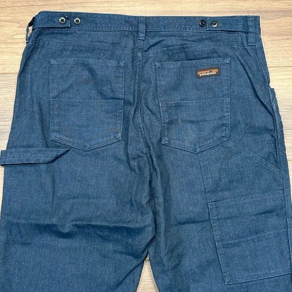 Patagonia All Seasons Hemp Canvas Double Knee Pants in Stone Blue Size 18