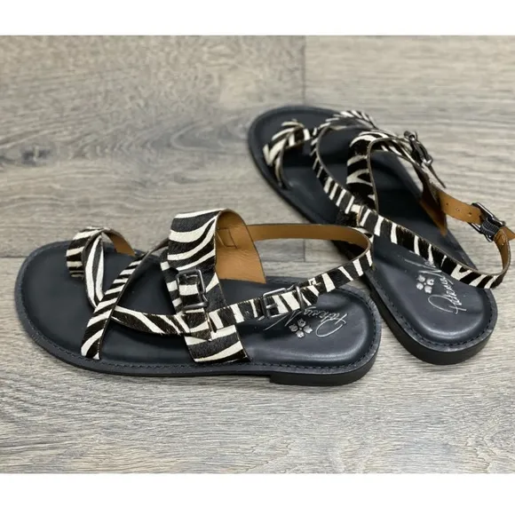 Patricia Nash Fidella Zebra Sandals Size 8.5