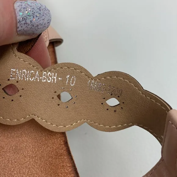 Patrizia Spring Step Rose Gold Leather Floral Sandals Size 41 (10) Enrica NEW