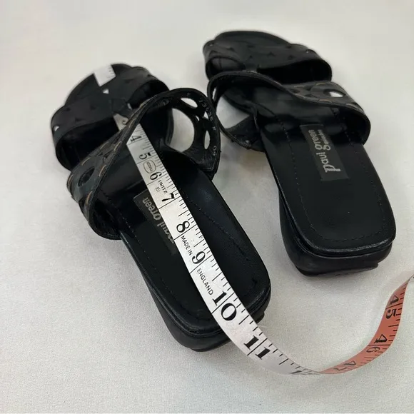Paul Green Munchen Black Leather Cut Out Sandals US 9.5