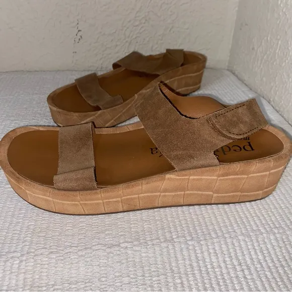 Pedro Garcia Lacey Mock-croc Suede Sandals Women's Brown Platform Sandals