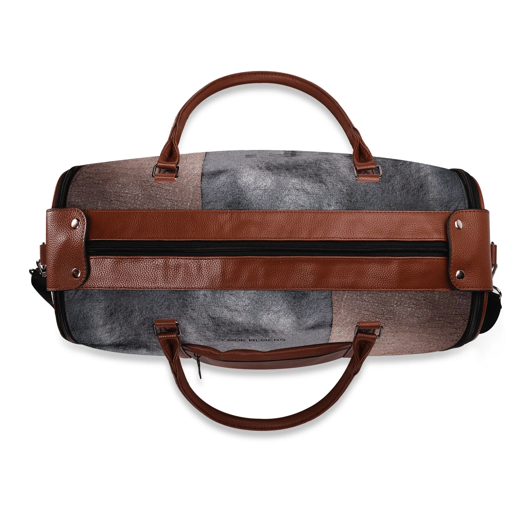 Personalized Leather Duffle Bag Foldable Travel Bag