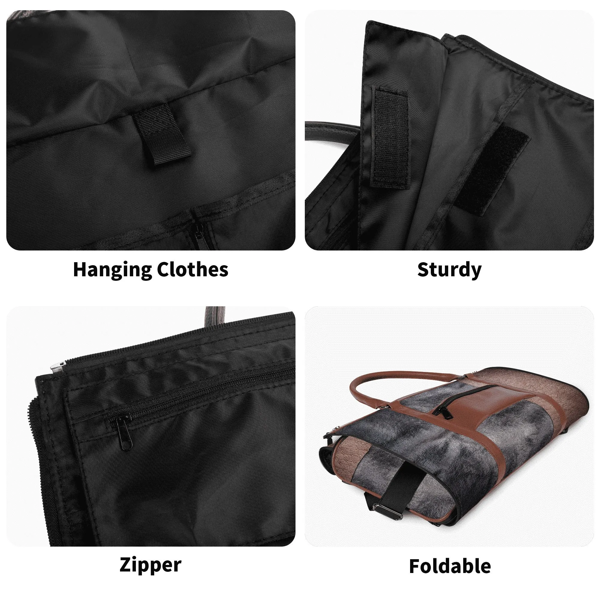 Personalized Leather Duffle Bag Foldable Travel Bag