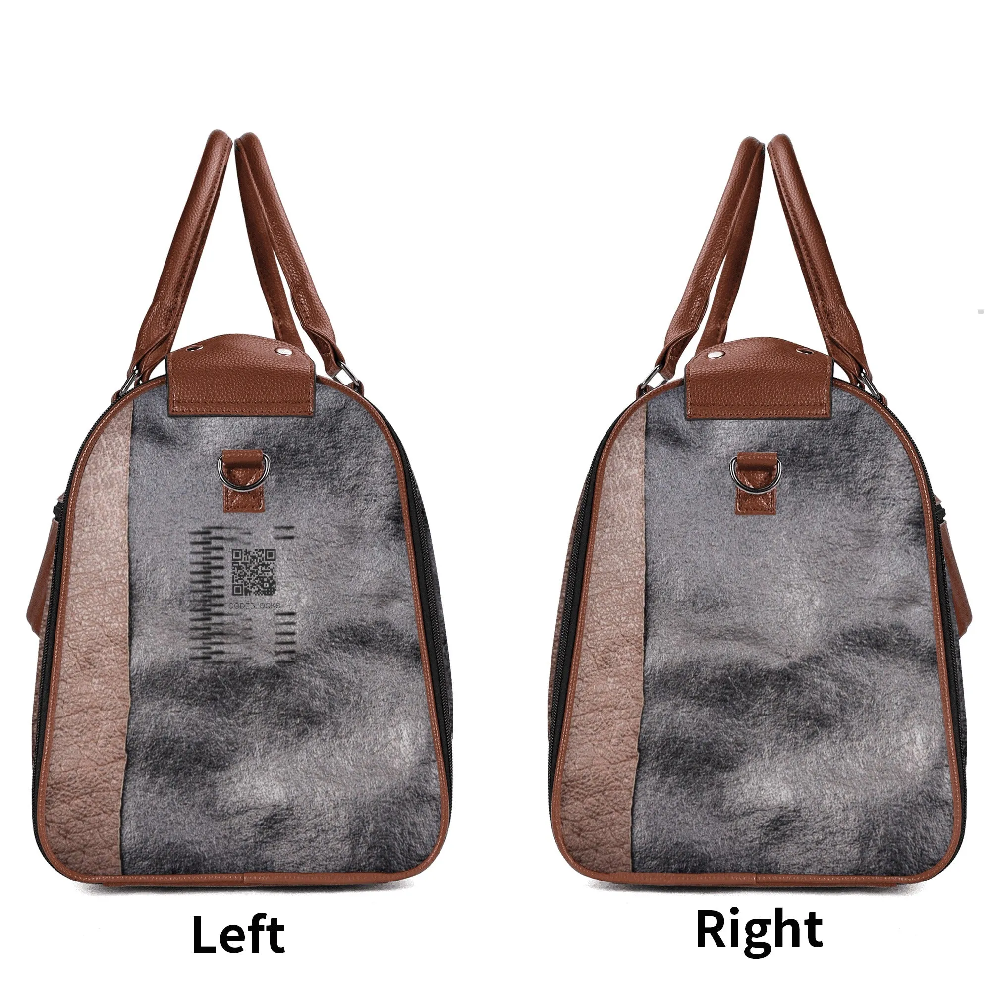 Personalized Leather Duffle Bag Foldable Travel Bag