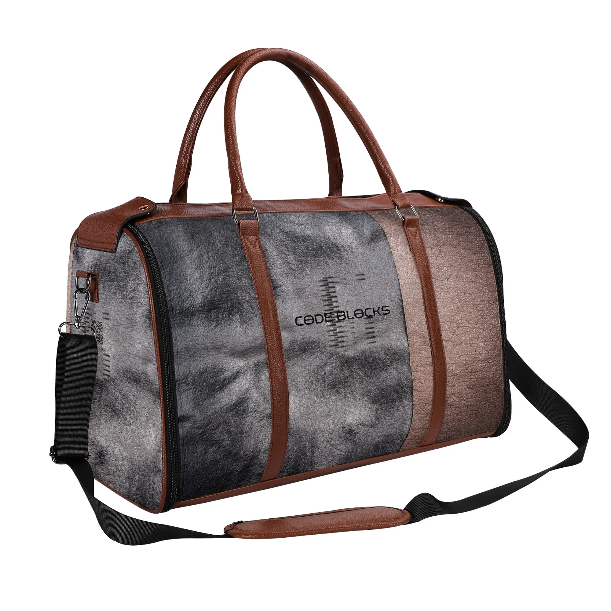 Personalized Leather Duffle Bag Foldable Travel Bag