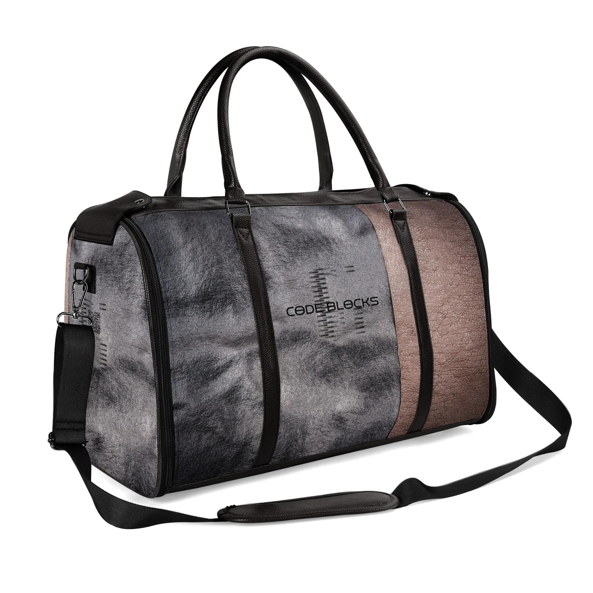 Personalized Leather Duffle Bag Foldable Travel Bag