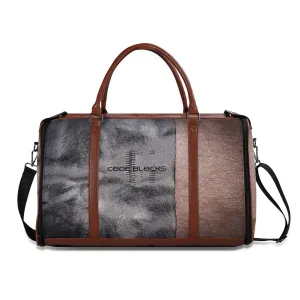 Personalized Leather Duffle Bag Foldable Travel Bag