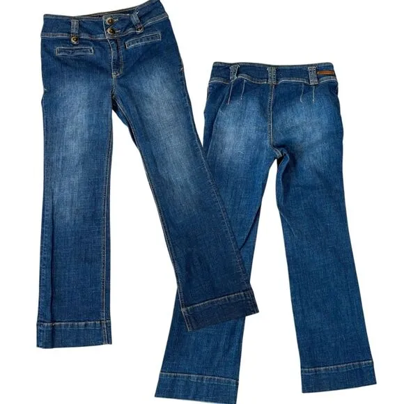 Pilcro Wide Leg Cropped Jeans Size 27 Front Pocket High Rise