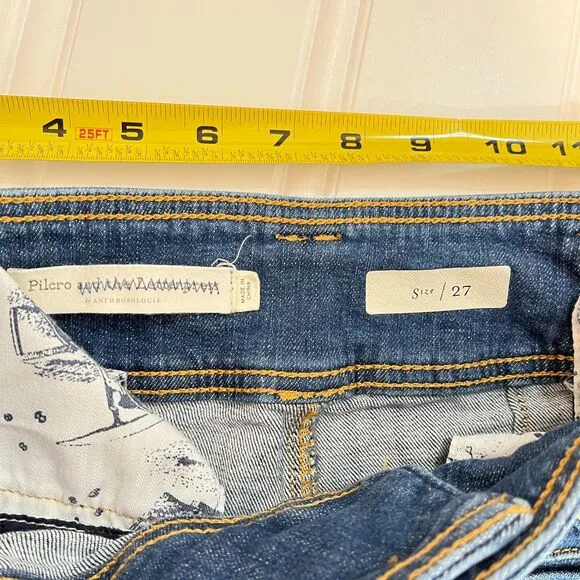 Pilcro Wide Leg Cropped Jeans Size 27 Front Pocket High Rise
