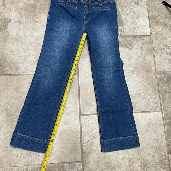 Pilcro Wide Leg Cropped Jeans Size 27 Front Pocket High Rise