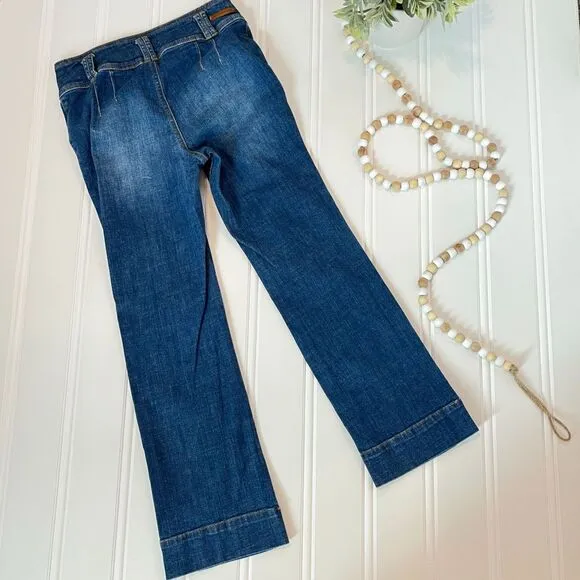 Pilcro Wide Leg Cropped Jeans Size 27 Front Pocket High Rise