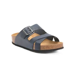 PLAKTON Midnight Made In Spain Leather Boludo Comfort Footbed Sandals