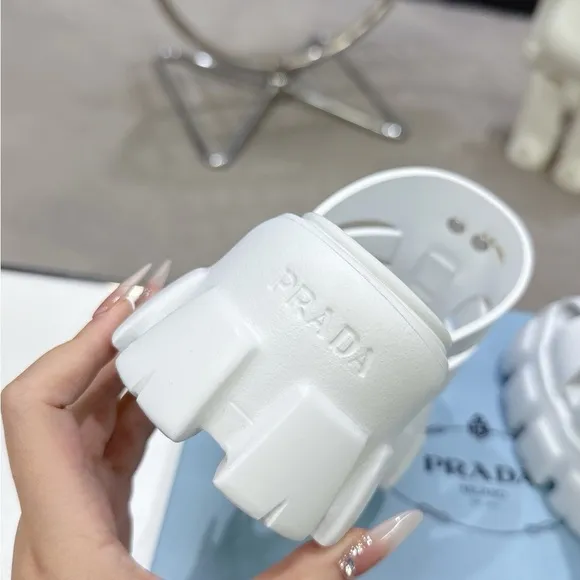 Prada Women's White Chunky Sandals